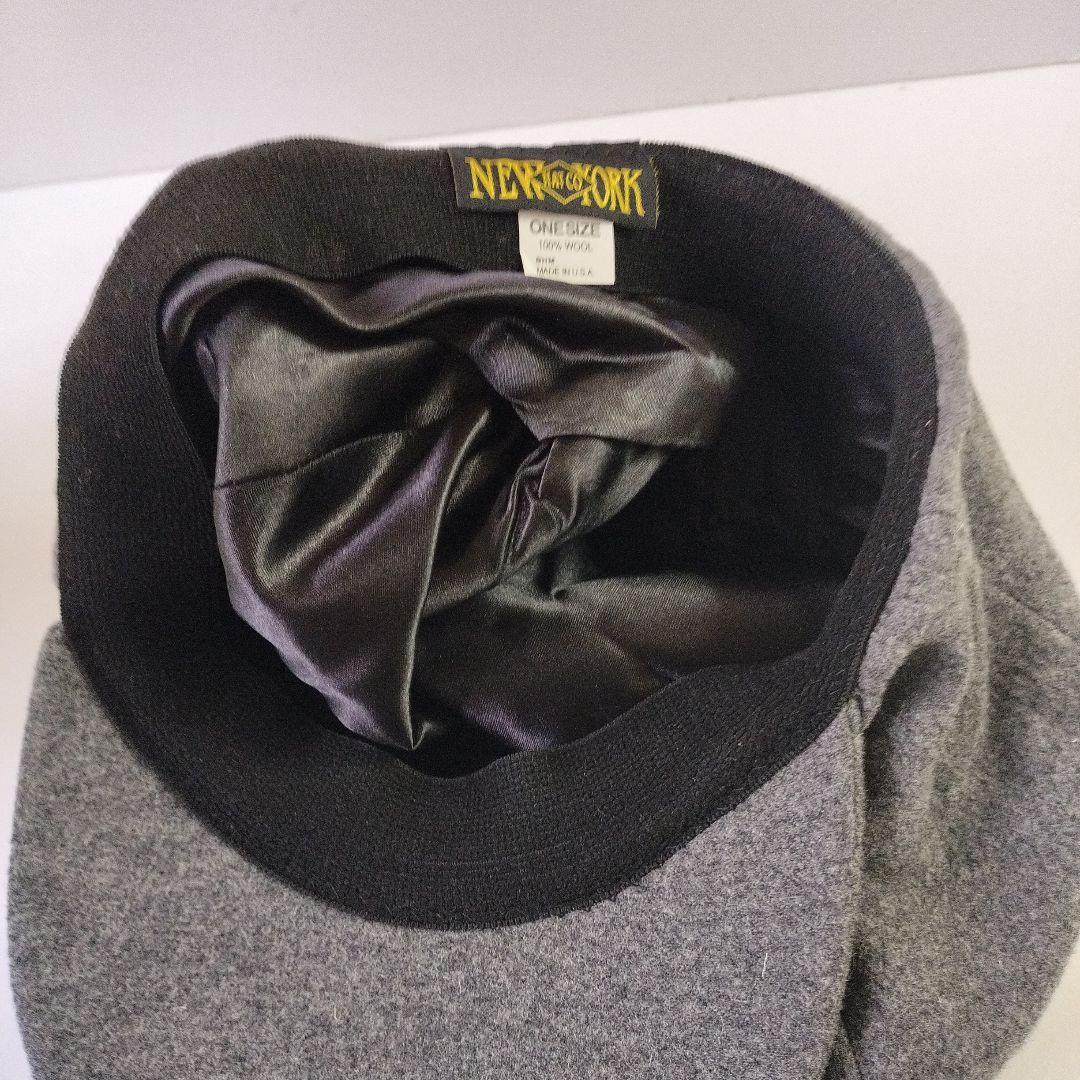 グレー ウール　 キャスケット　ニューヨークハット　ビッグアップル