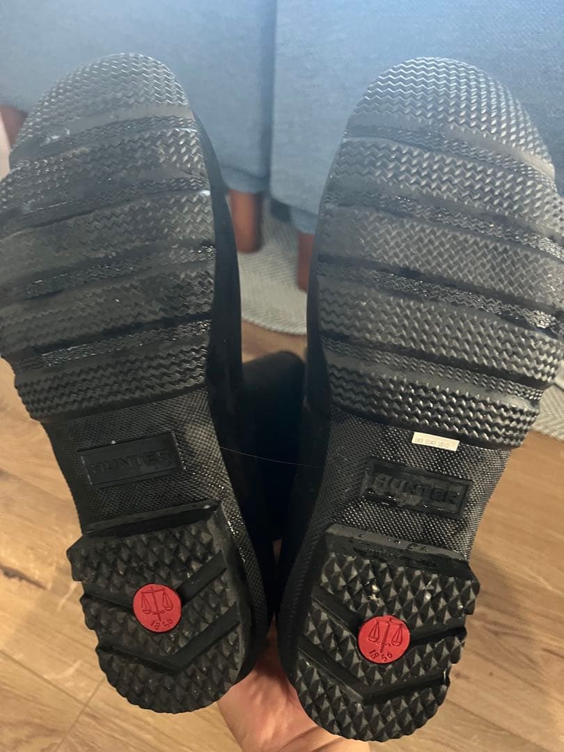 HUNTER ブラックレインブーツ UK 9