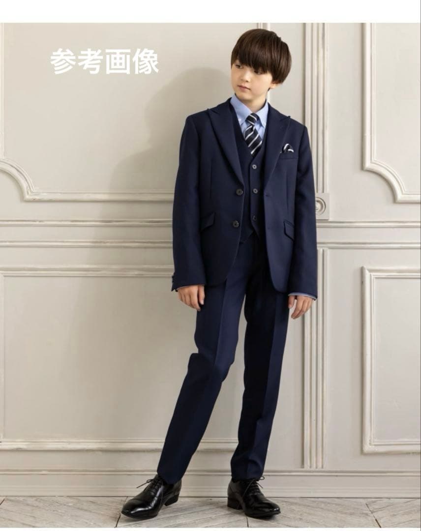 【6点セット】170cm スーツ 男の子 紺色 卒業式 セレモニー　冠婚葬祭