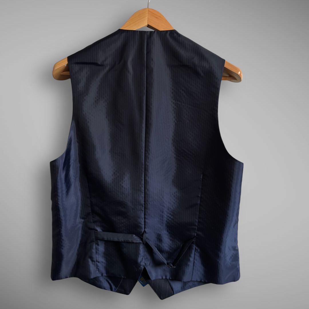 TAKAQ SUPER140’s 3Pスーツ AB7 ネイビー ストライプ