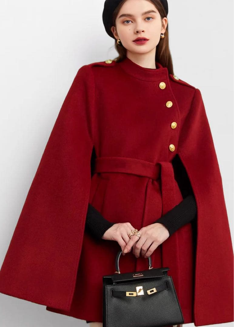 値下げしました！　N.frame エヌフレーム　ケープコート　レッド　M