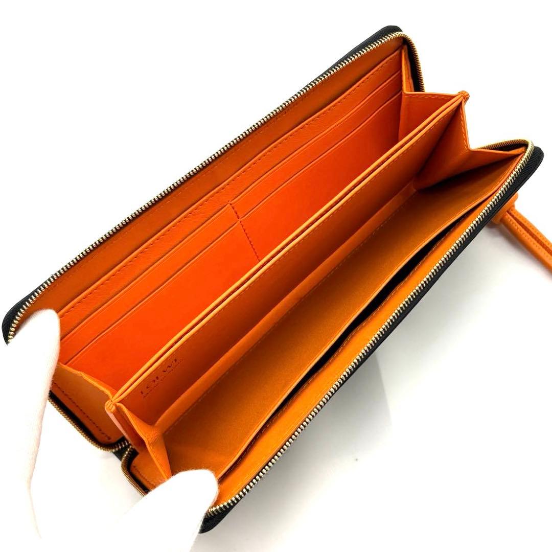 ロエベ レザーノット ラウンドファスナー 長財布 ブラック 極美品 付属品完備