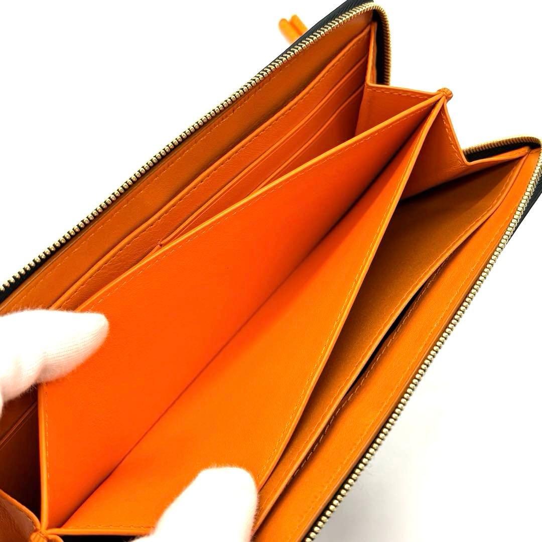 ロエベ レザーノット ラウンドファスナー 長財布 ブラック 極美品 付属品完備