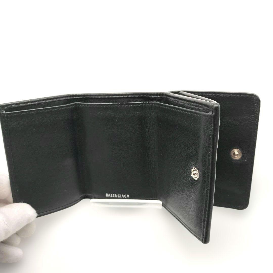 バレンシアガ　BALENCIAGA　三つ折り財布　エブリデイ　ロゴ　ブラック