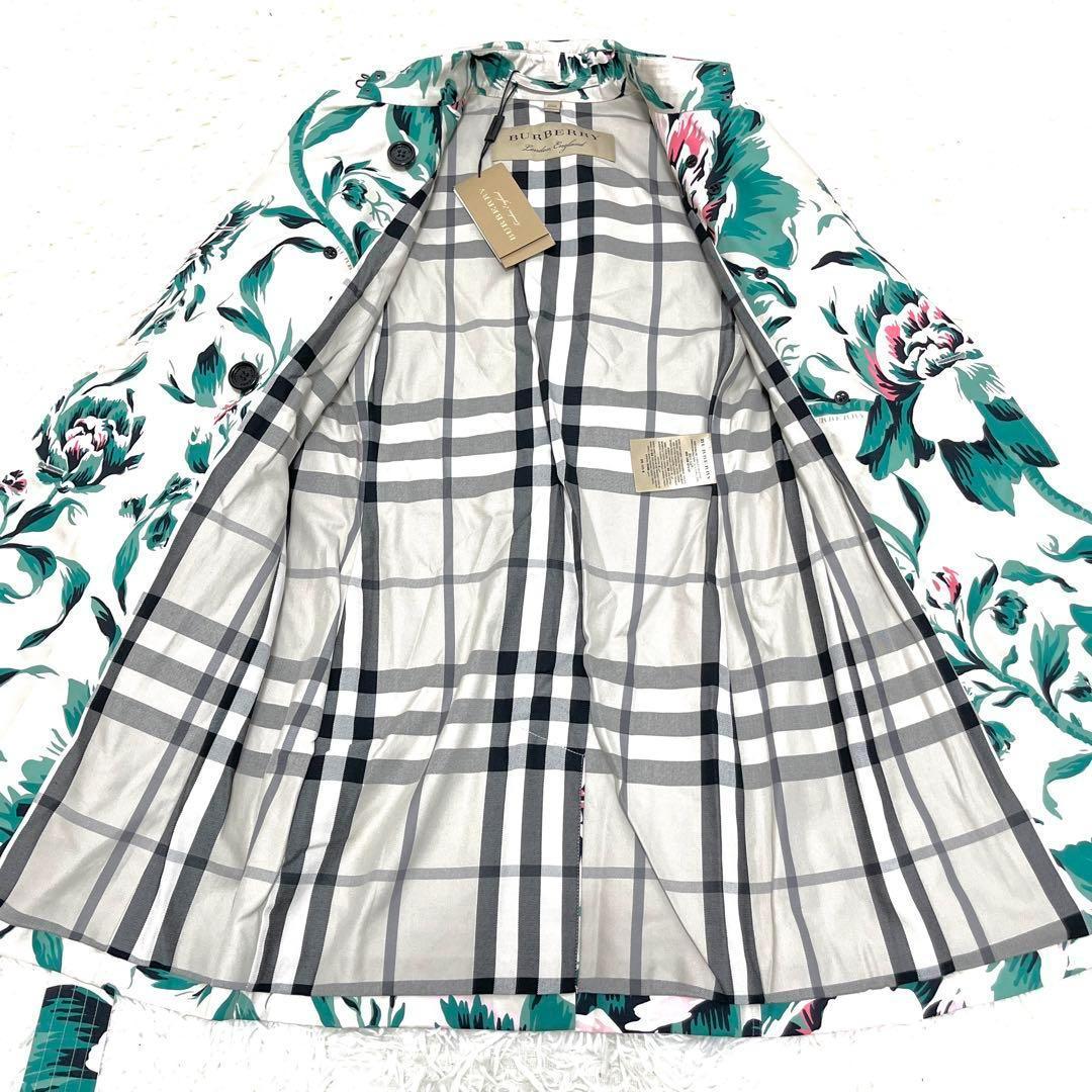 未使用保管品 バーバリー ボタニカル トレンチコート 花柄 ベルト XS