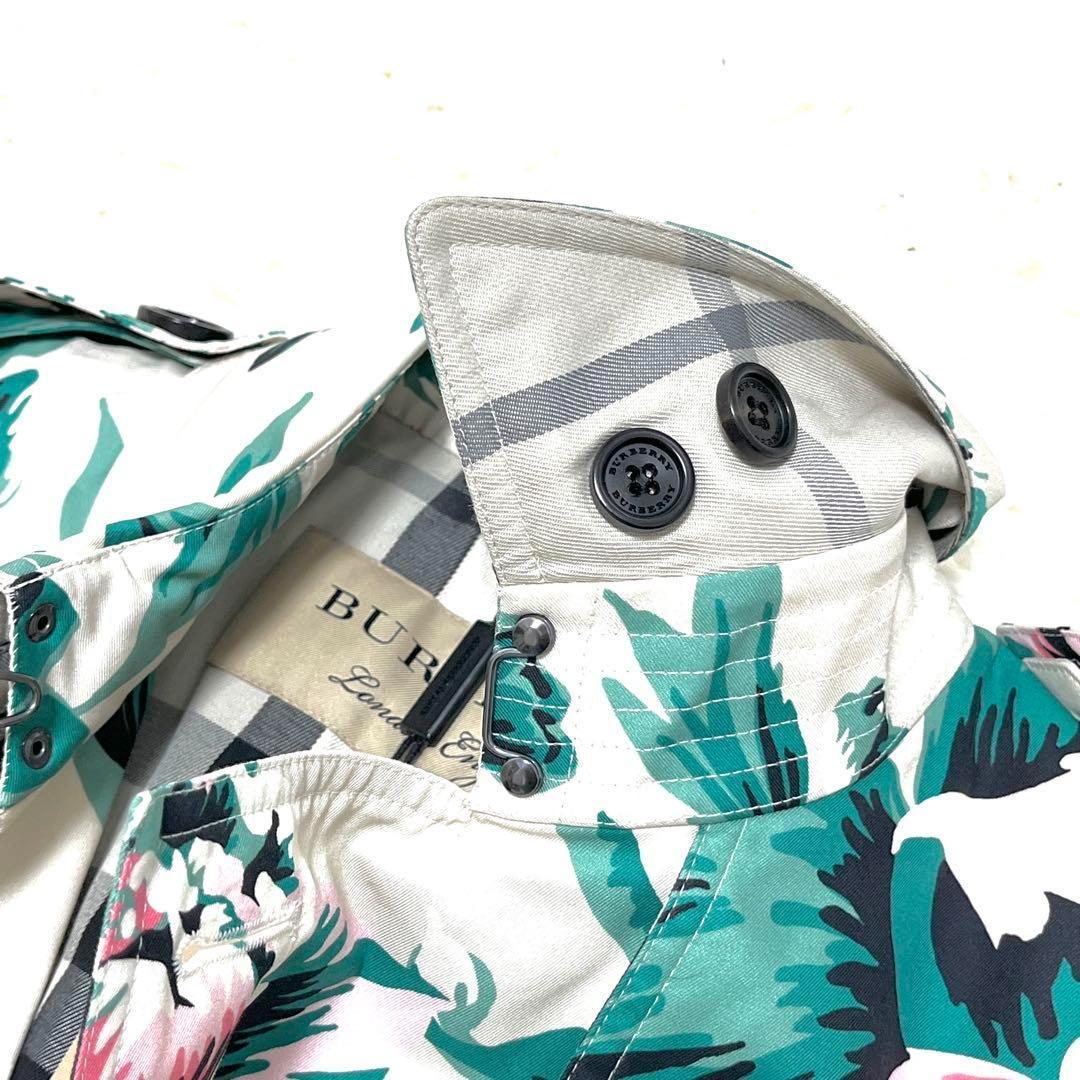 未使用保管品 バーバリー ボタニカル トレンチコート 花柄 ベルト XS