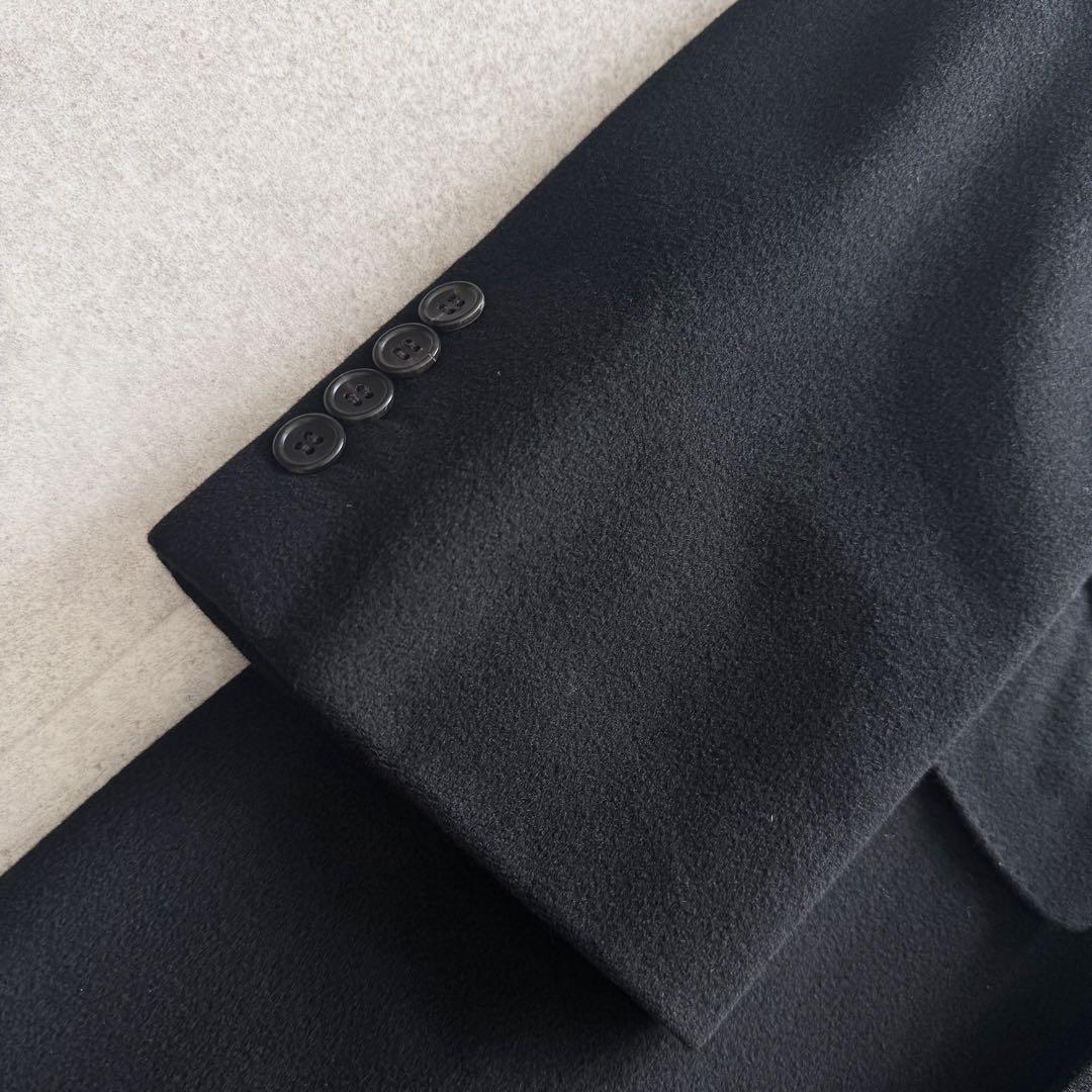 キンロックアンダーソン　チェスターコート　ロング　カシミヤ100％　L　黒
