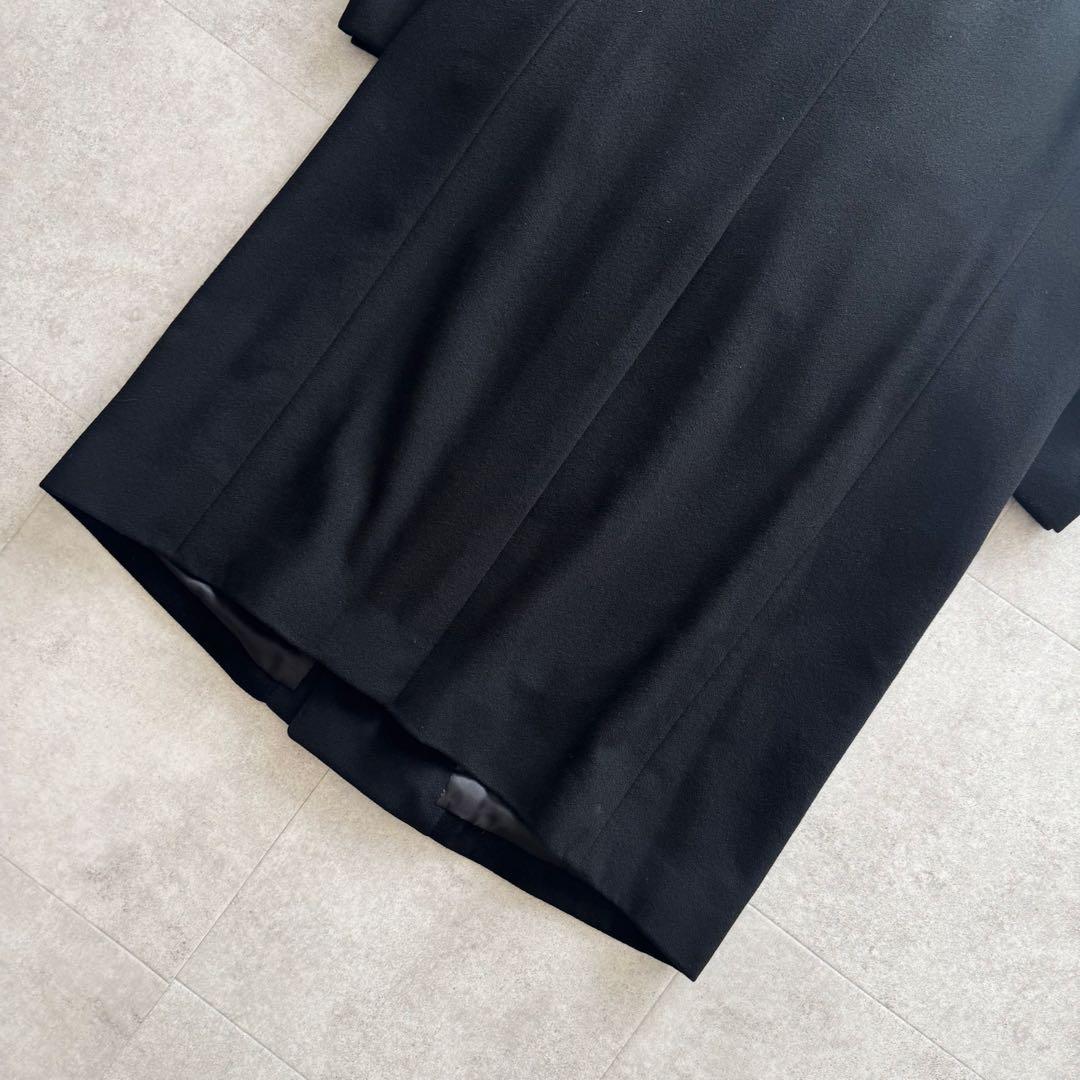 キンロックアンダーソン　チェスターコート　ロング　カシミヤ100％　L　黒