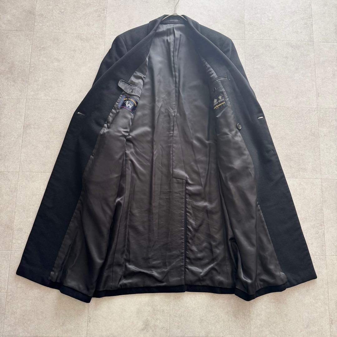 キンロックアンダーソン　チェスターコート　ロング　カシミヤ100％　L　黒