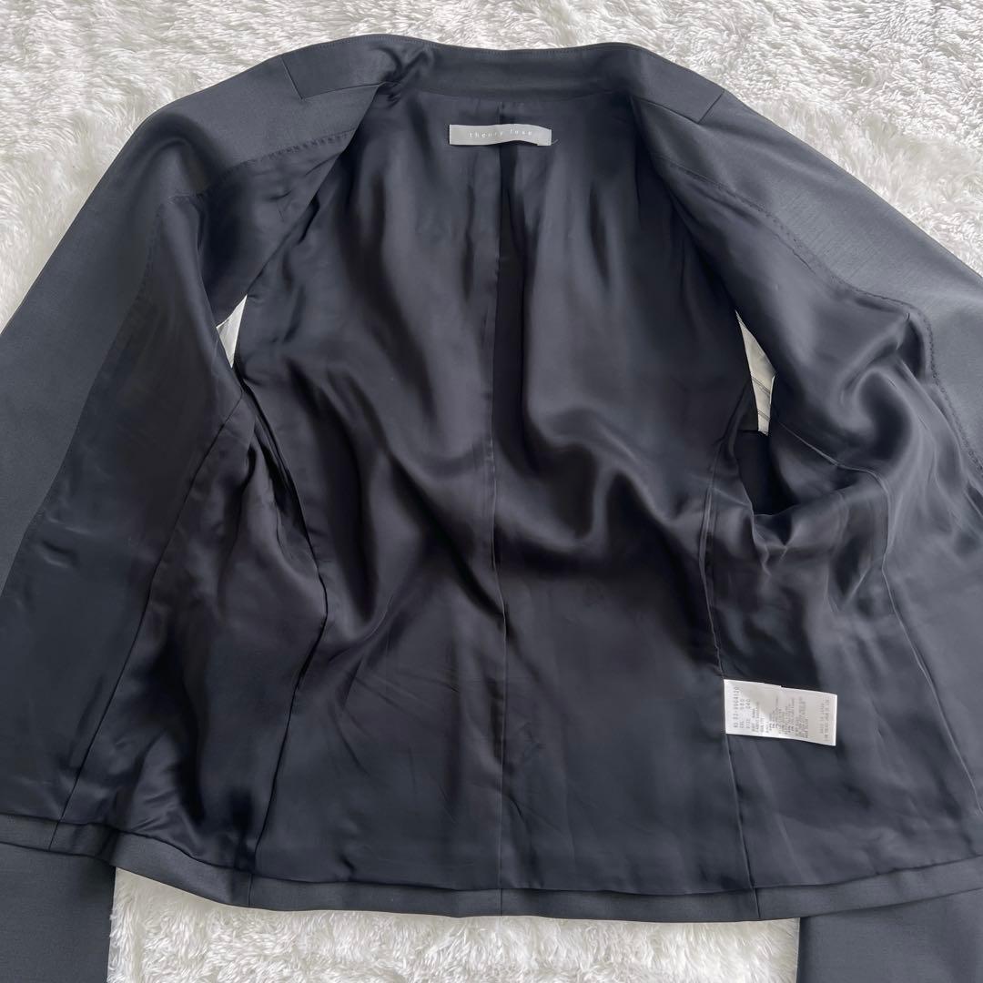 theory luxe　executive ノーカラージャケット 40 ブラック