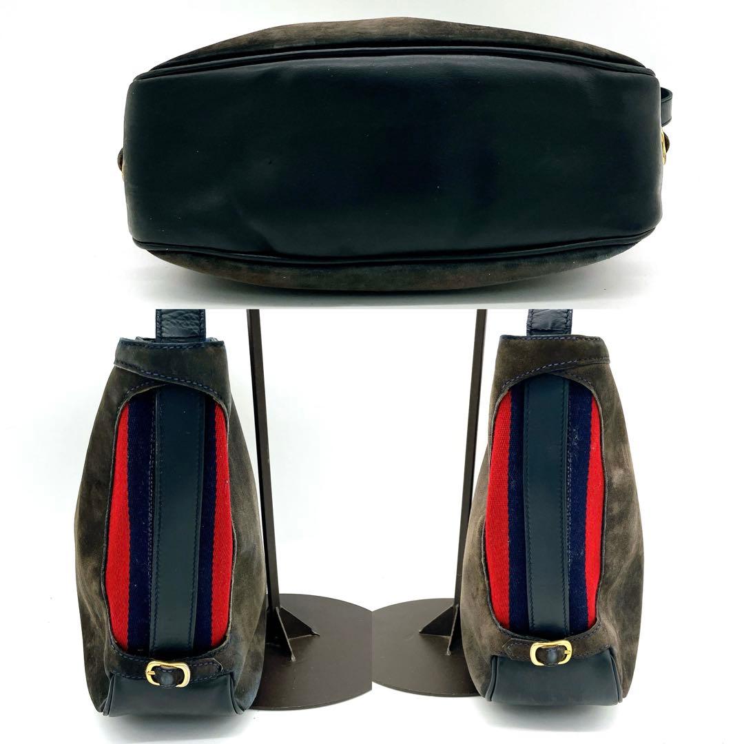 【GUCCI】ショルダーバッグ　シェリーライン　スエード　ブラウン　自立