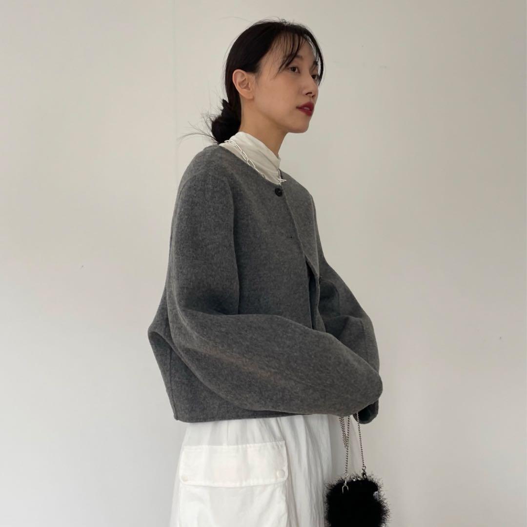 【Didot.showroom】 グレー ノーカラージャケット