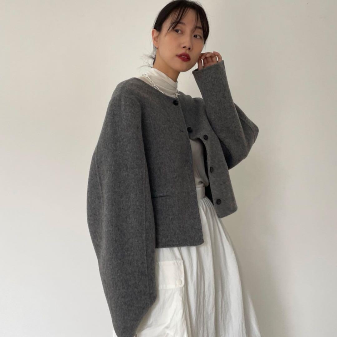 【Didot.showroom】 グレー ノーカラージャケット