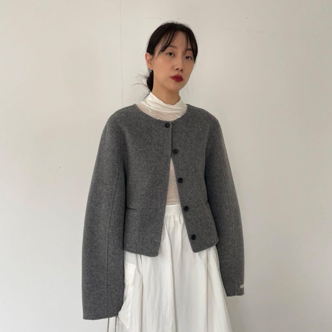 【Didot.showroom】 グレー ノーカラージャケット