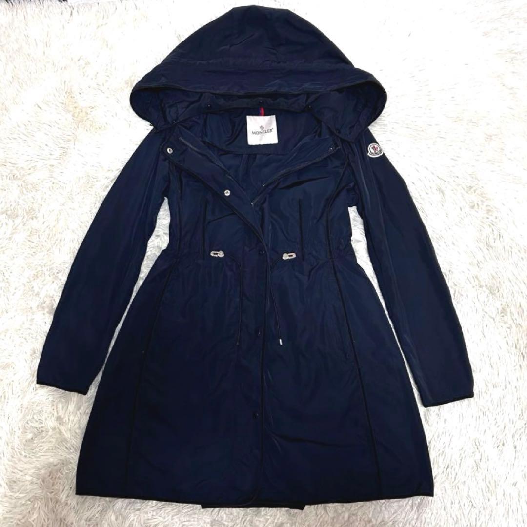 美品　ジャパン代理店表記有　MONCLER スプリングコート　ネイビー　2 M