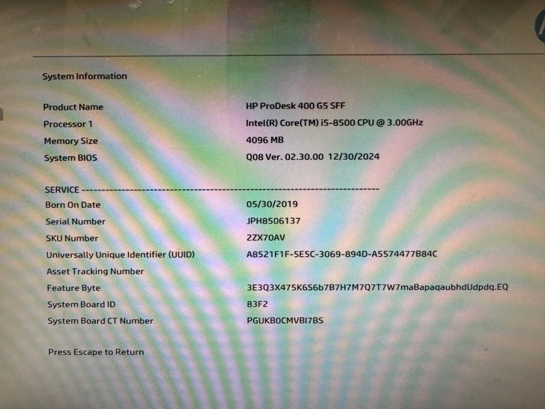 Windowsデスクトップ HP ProDesk 400 G5 SFF PC