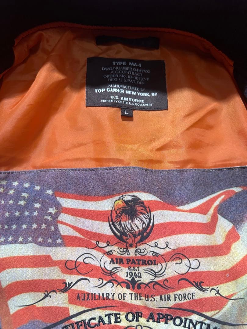 TOP GUN USAF MA-1 フライトジャケット L
