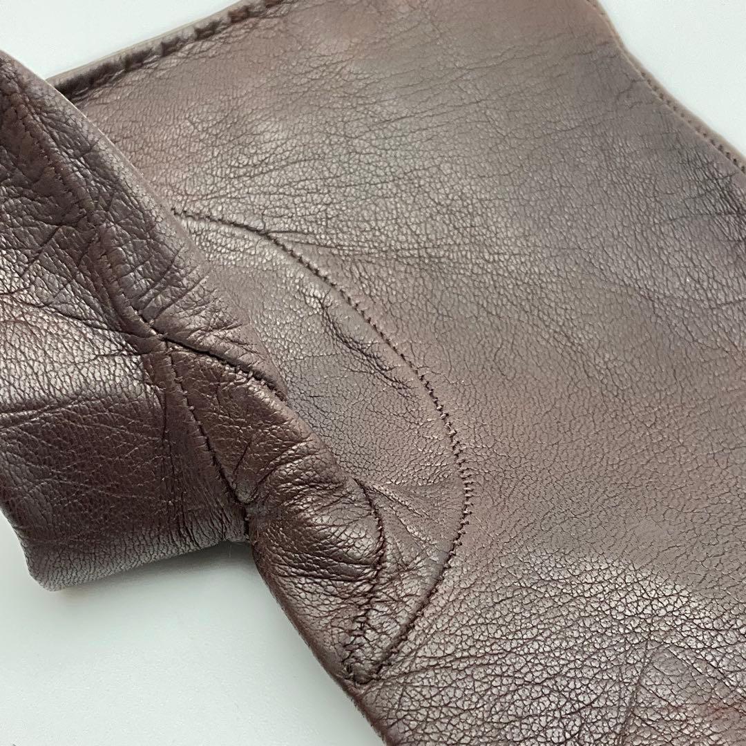 GUCCI グッチ 手袋 グローブ ホースビット レザー ブラウン