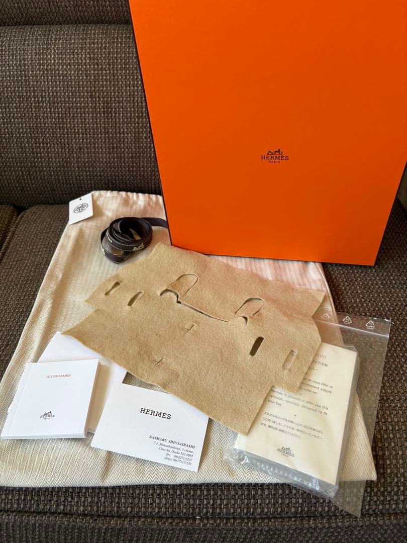 極美品 エルメスバーキン25 バッグ 空箱　巾着カバー フェルト 保護布　セット