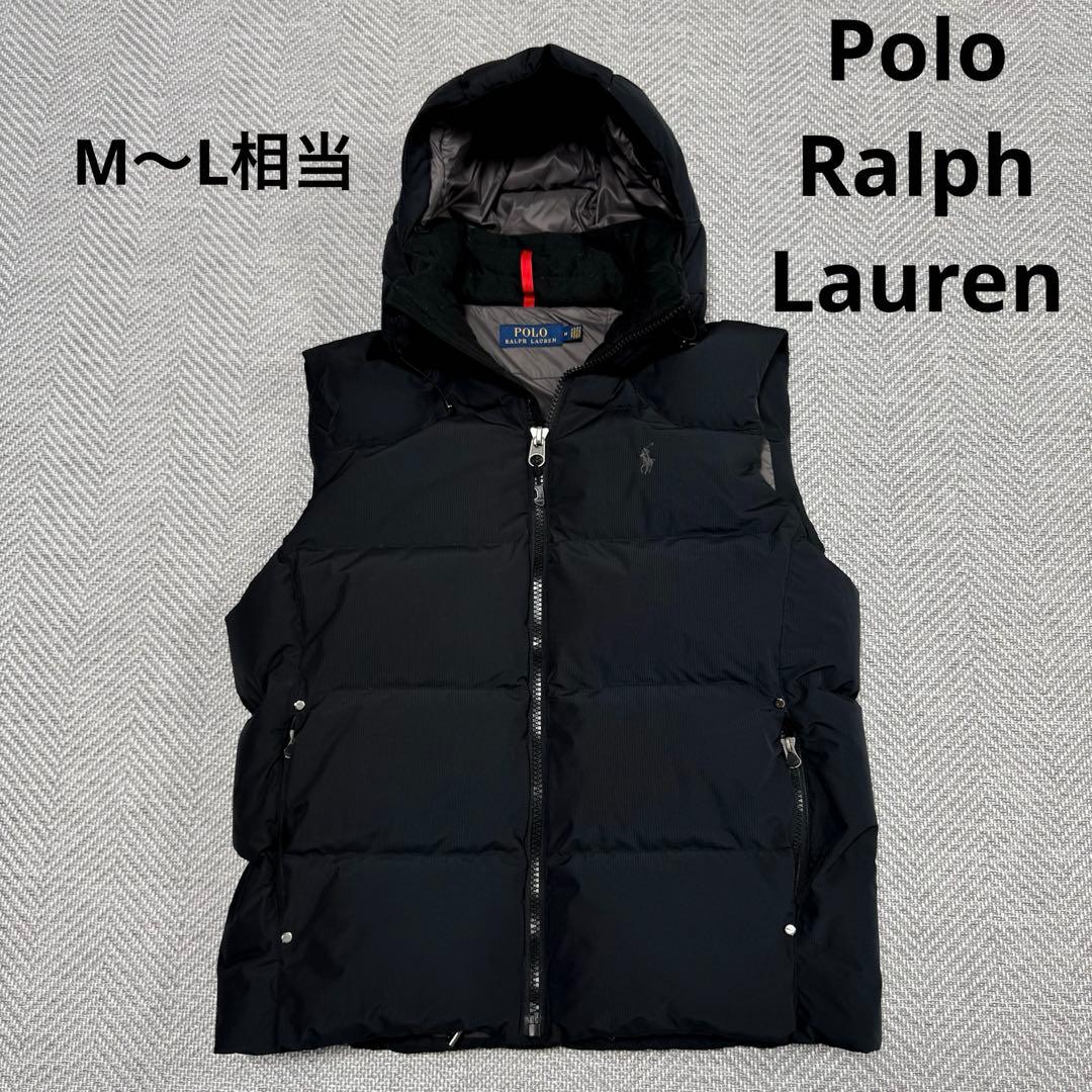 美品 ポロラルフローレン 近代モデル ダウンベスト ブラック ポニー刺繍 M