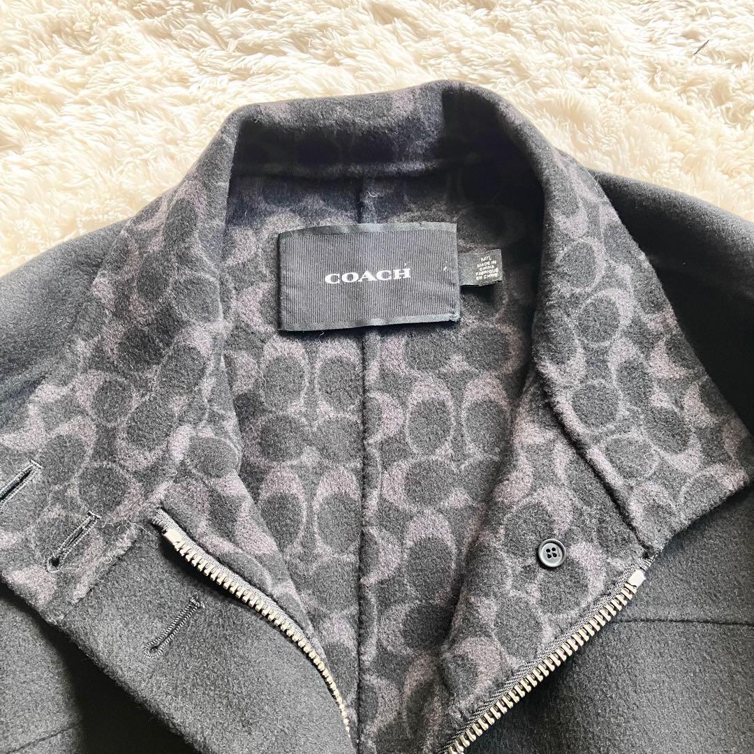 【美品】コーチ　COACH　シグネチャー　ケープ　ポンチョ　ブラック系