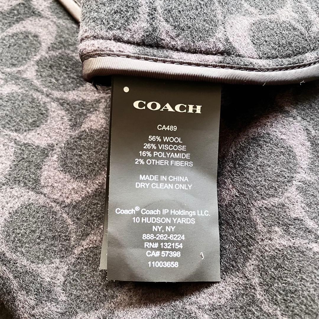 【美品】コーチ　COACH　シグネチャー　ケープ　ポンチョ　ブラック系