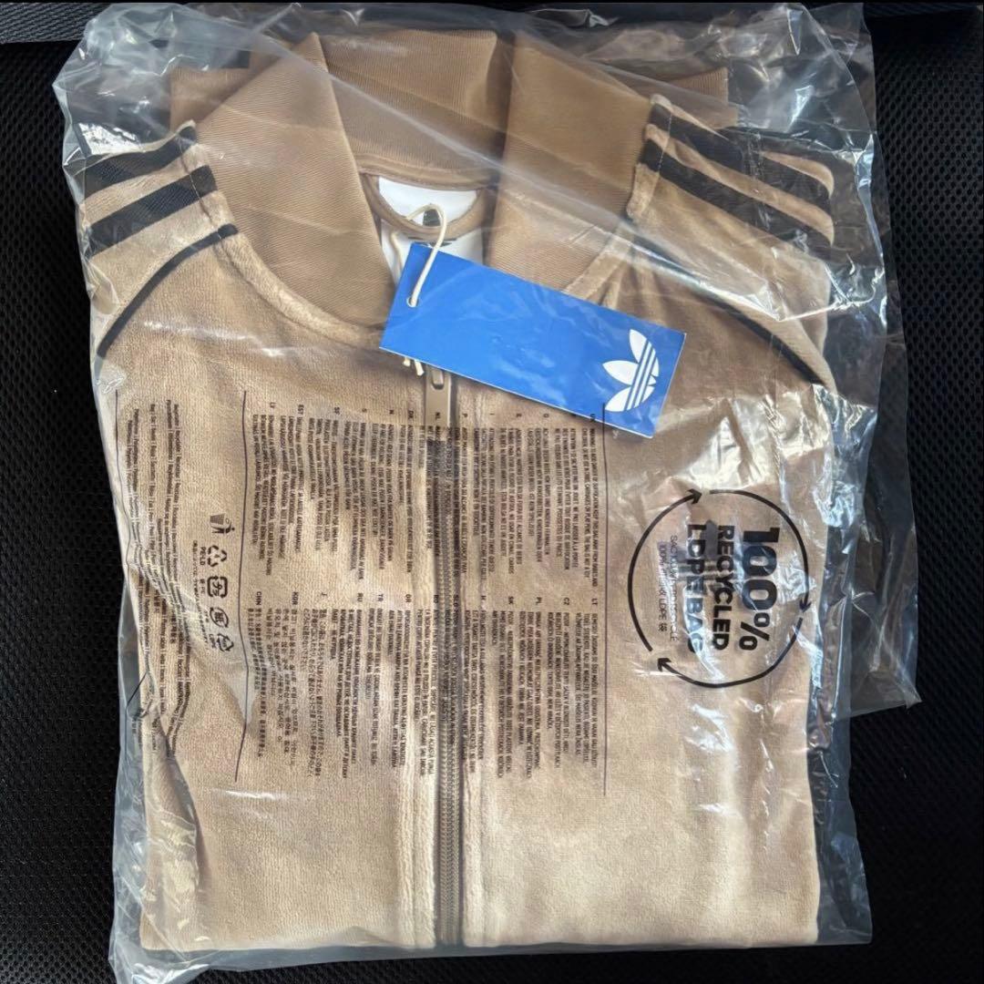 り*が様 新品S⭐️adidas アディカラー ブラウン ベロア トラックジャケ