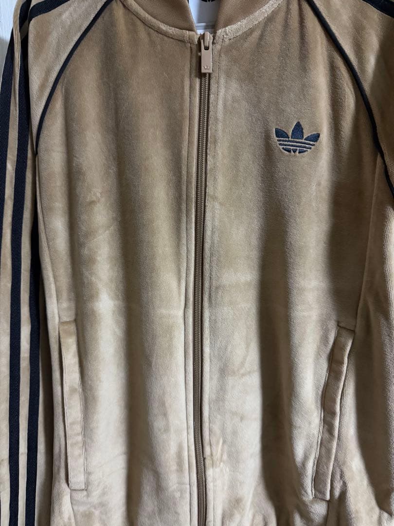 り*が様 新品S⭐️adidas アディカラー ブラウン ベロア トラックジャケ