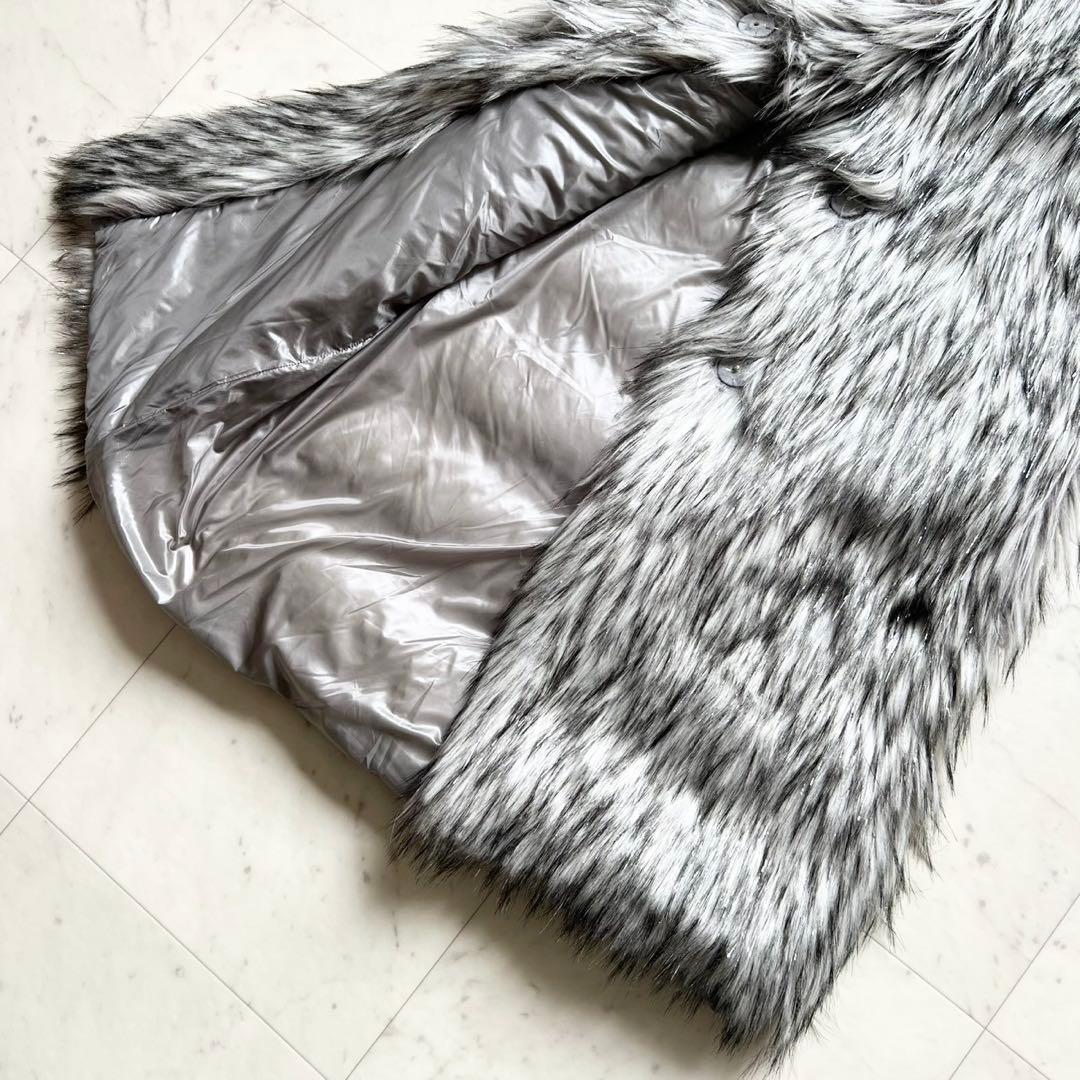 HERNO リゾート ラメファー ドッキング ダウンベスト フーデット