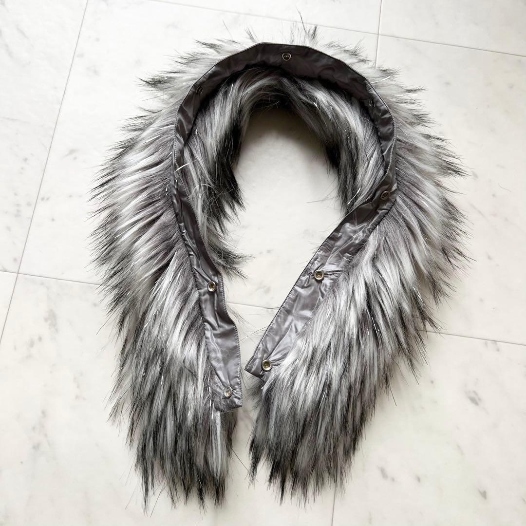 HERNO リゾート ラメファー ドッキング ダウンベスト フーデット