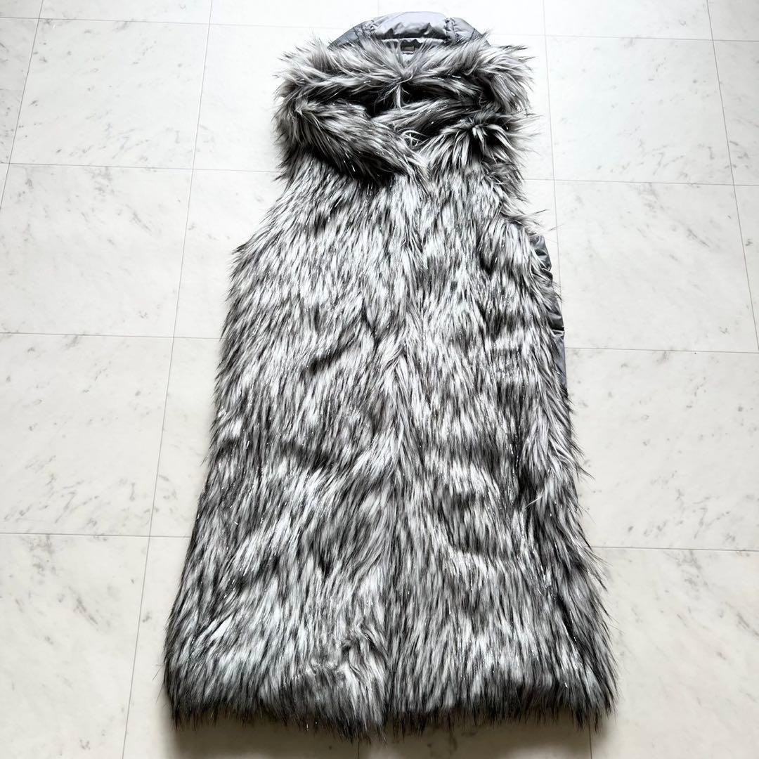 HERNO リゾート ラメファー ドッキング ダウンベスト フーデット