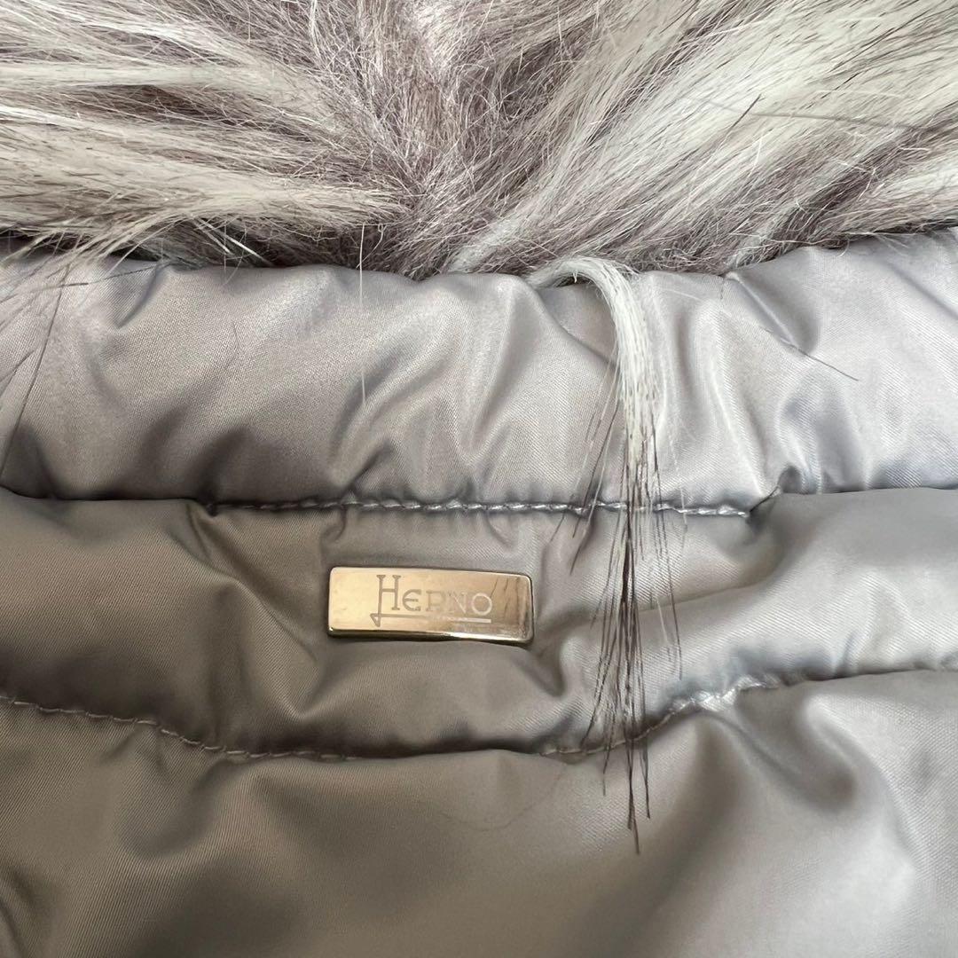 HERNO リゾート ラメファー ドッキング ダウンベスト フーデット