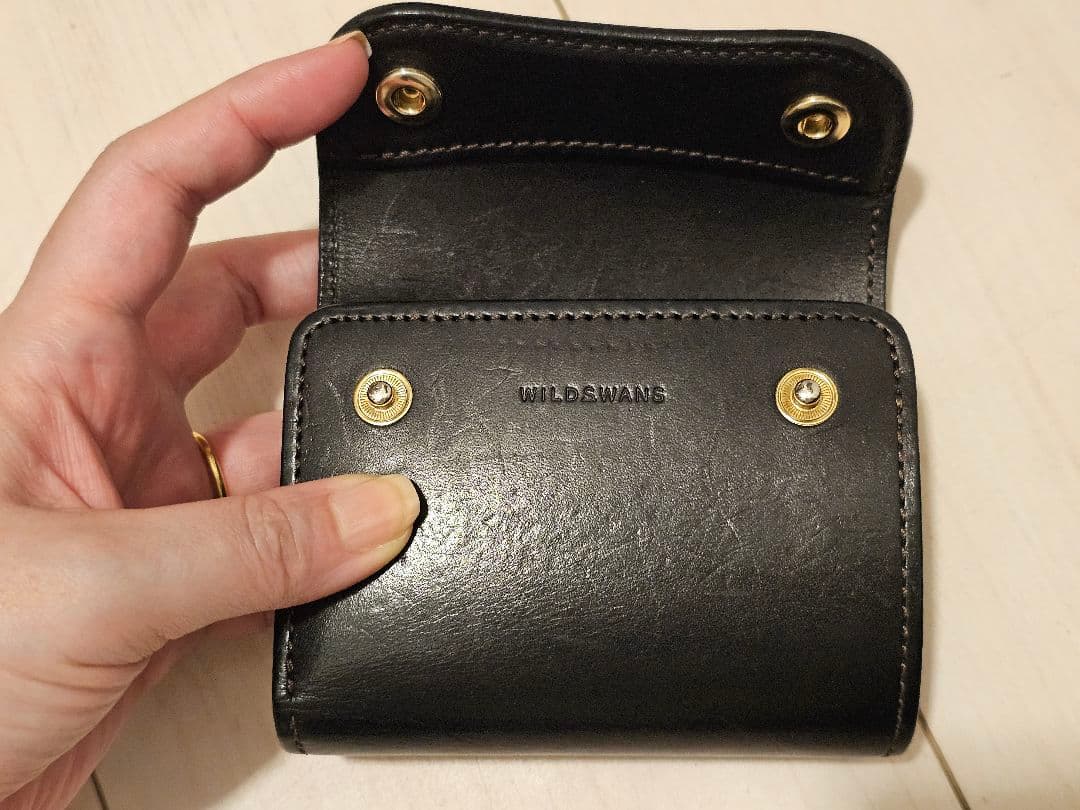 最終値下げ！WILD SWANS 三つ折り財布　ブラック　イーノ　レザー　eno