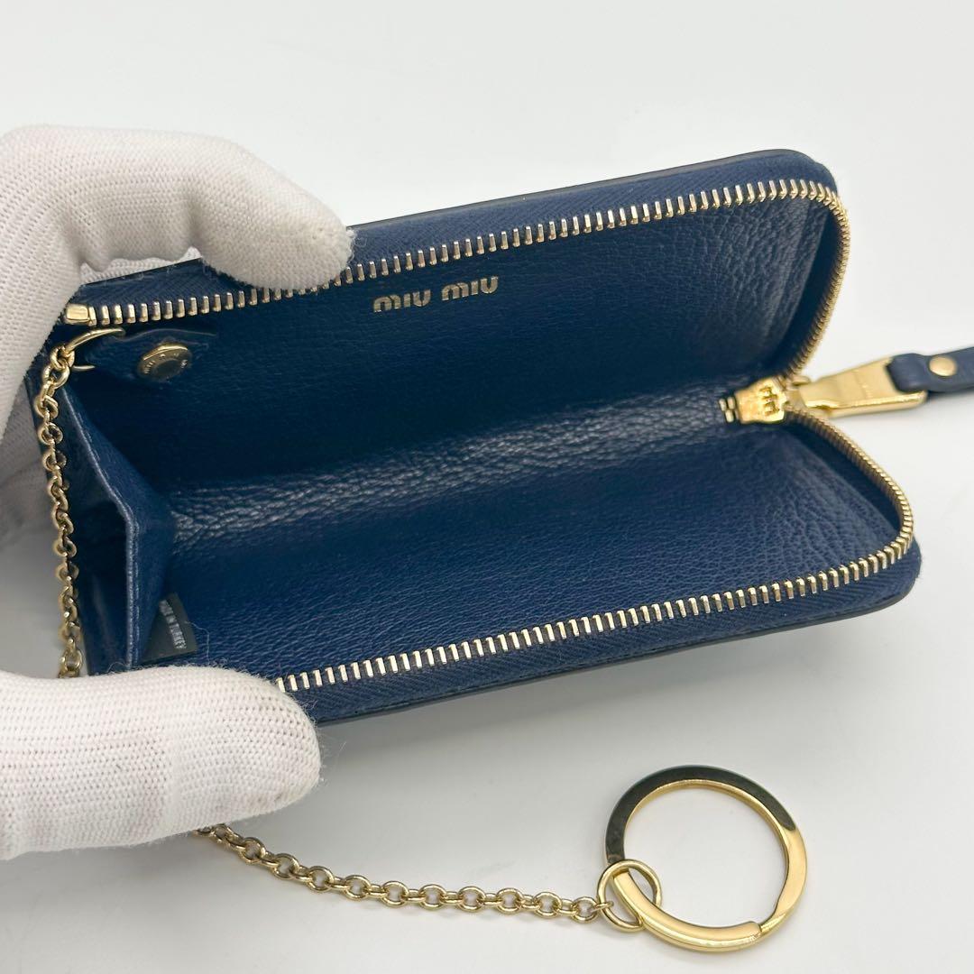 ミュウミュウ ケース 小物入れ マドラス レザー L字 ラウンドファスナー