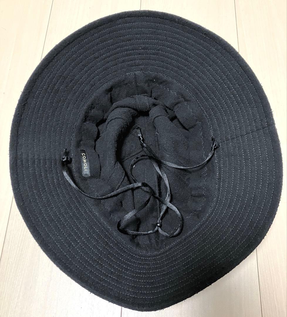 【25SS】comoli シルクネップ ハット　ブラック