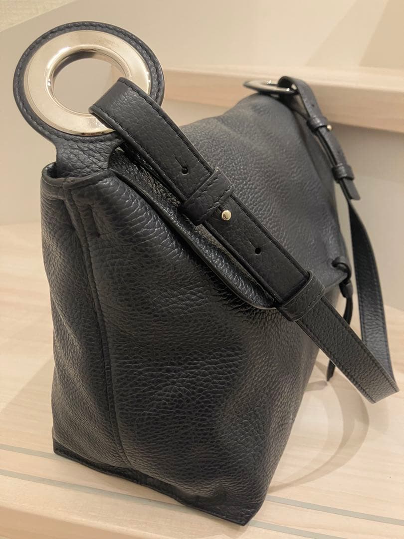 美品　JIL SANDER NAVY ネイビー　レザー　ワンショルダーバッグ