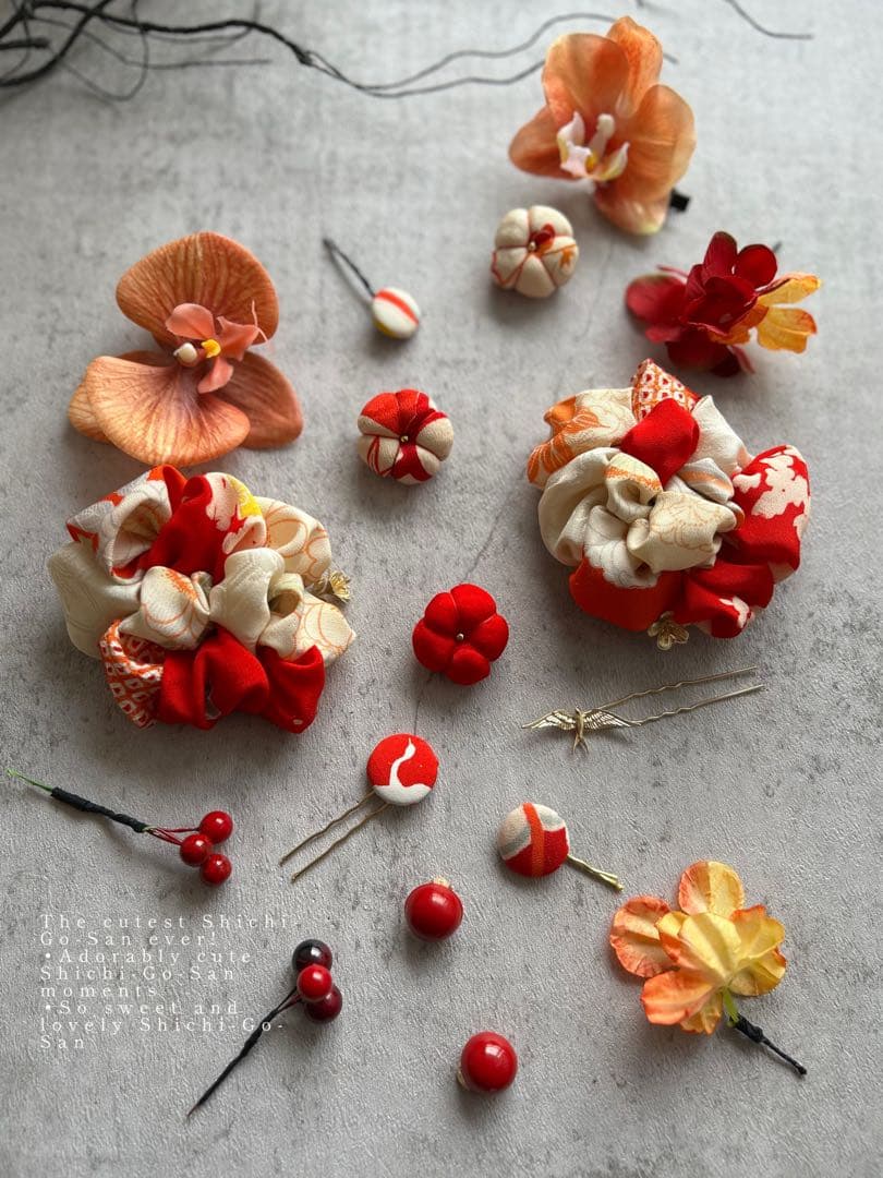m*@様 七五三　七五三髪飾り　ヘッドドレス　着物髪飾り　リメイク髪飾り　025
