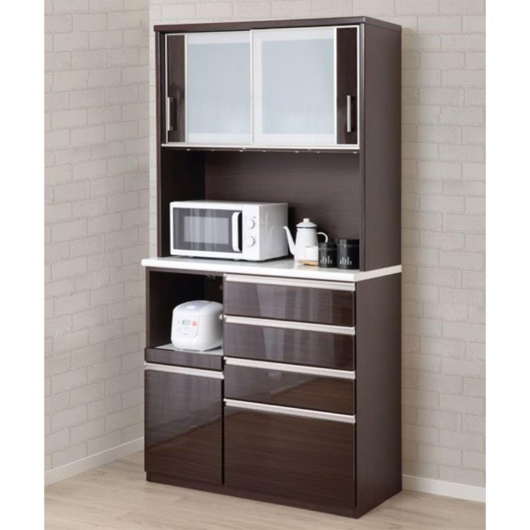 ニトリNITORI キッチンボード 100KB DBR ブラウン　食器棚