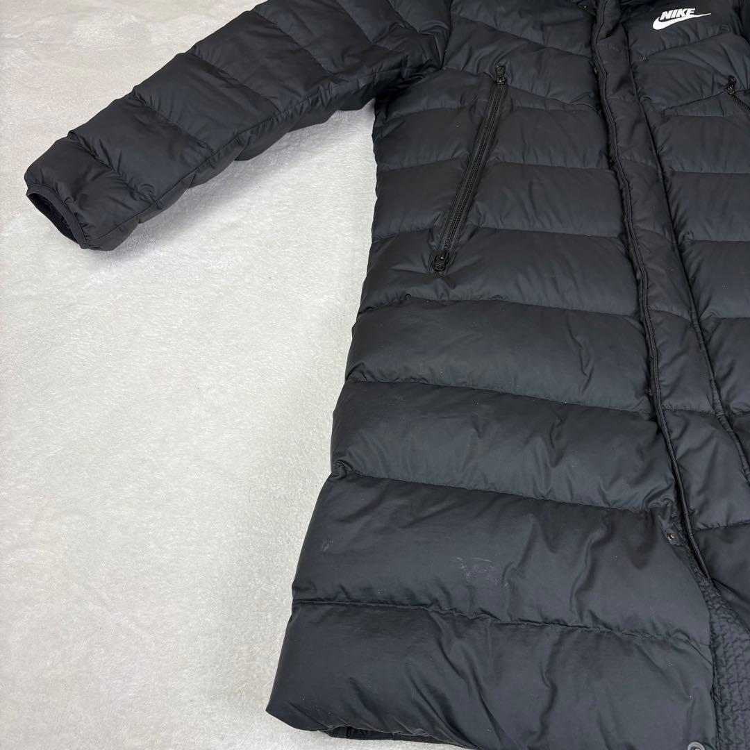 NIKE ナイキ ロングダウン ベンチコート メンズ S ブラック ダウンコート