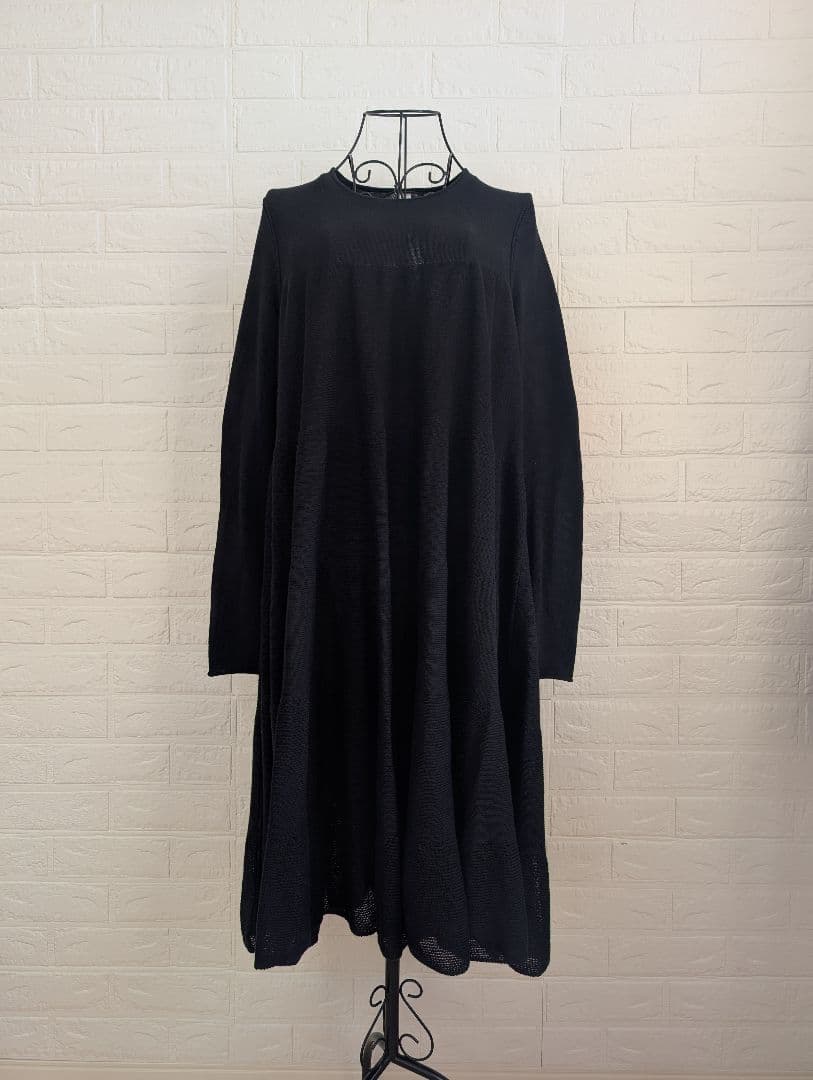 美品 Merlette マーレット ティアード ニットワンピース ブラック XS