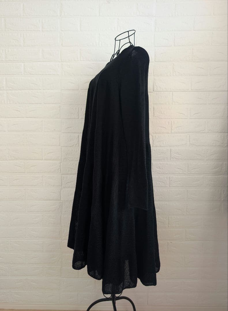 美品 Merlette マーレット ティアード ニットワンピース ブラック XS