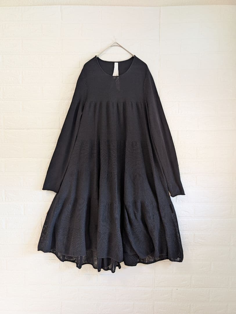美品 Merlette マーレット ティアード ニットワンピース ブラック XS