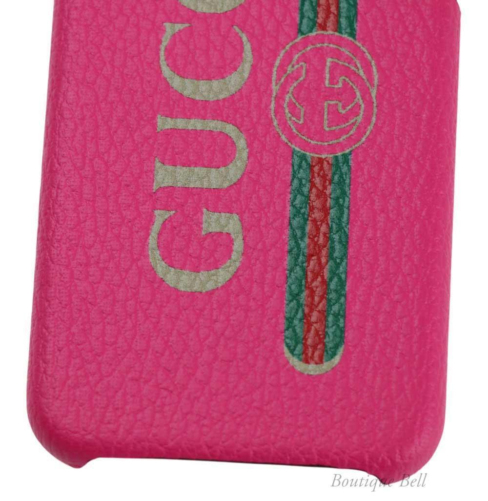 【グッチ】レザーヴィンテージロゴ iPhoneX iPhoneXSケース PK