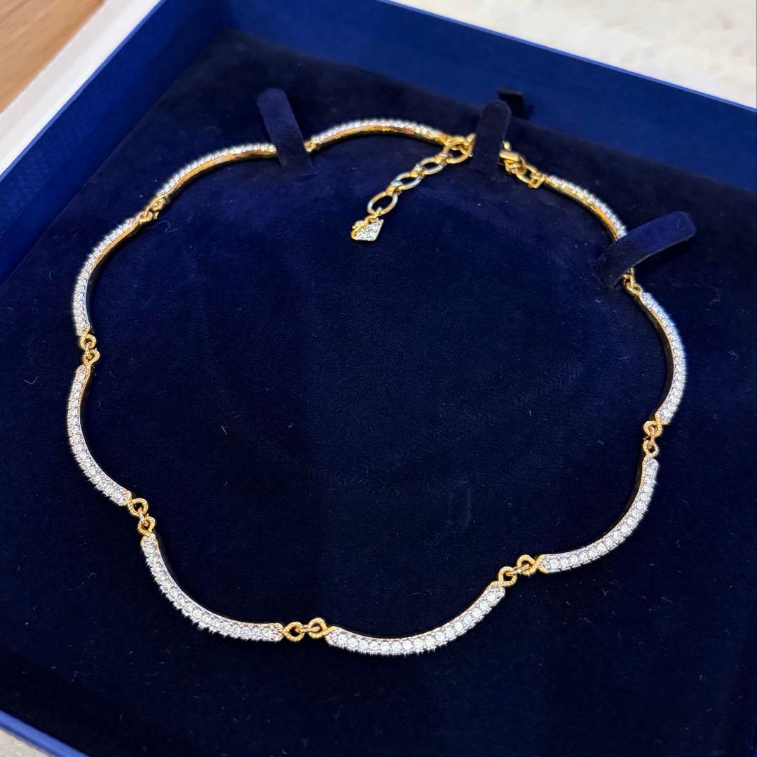 スワロフスキー ネックレス ゴールド クリスタル ブライダル