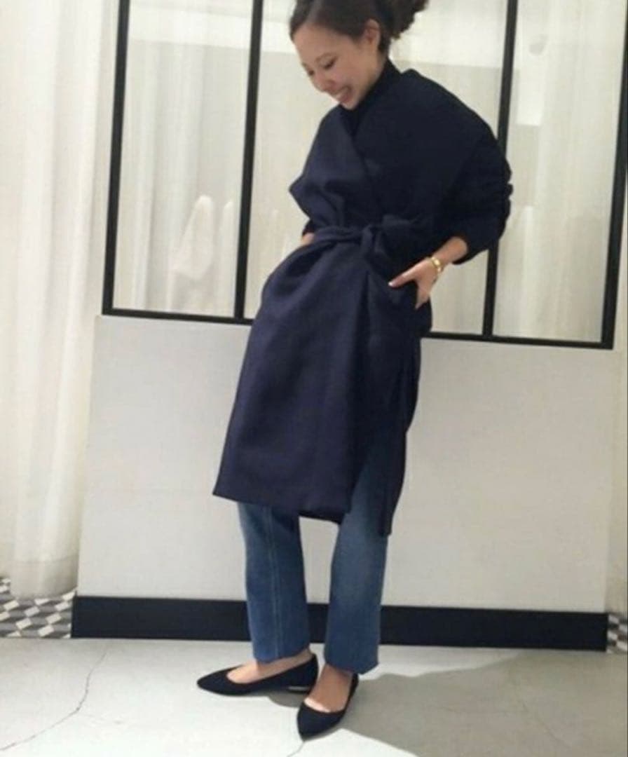 TOTEME トーテム　Robe Coat ローブコート　 S ネイビー