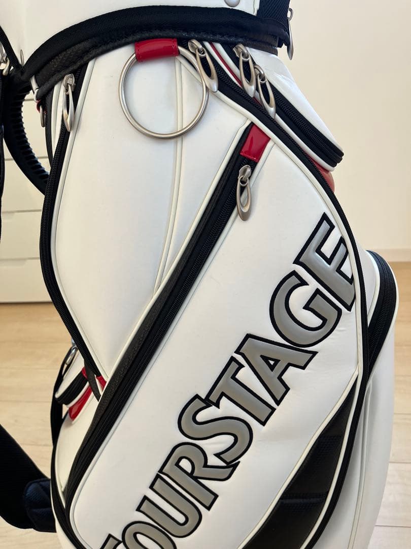 TOURSTAGE キャディバッグ ホワイト/ブラック