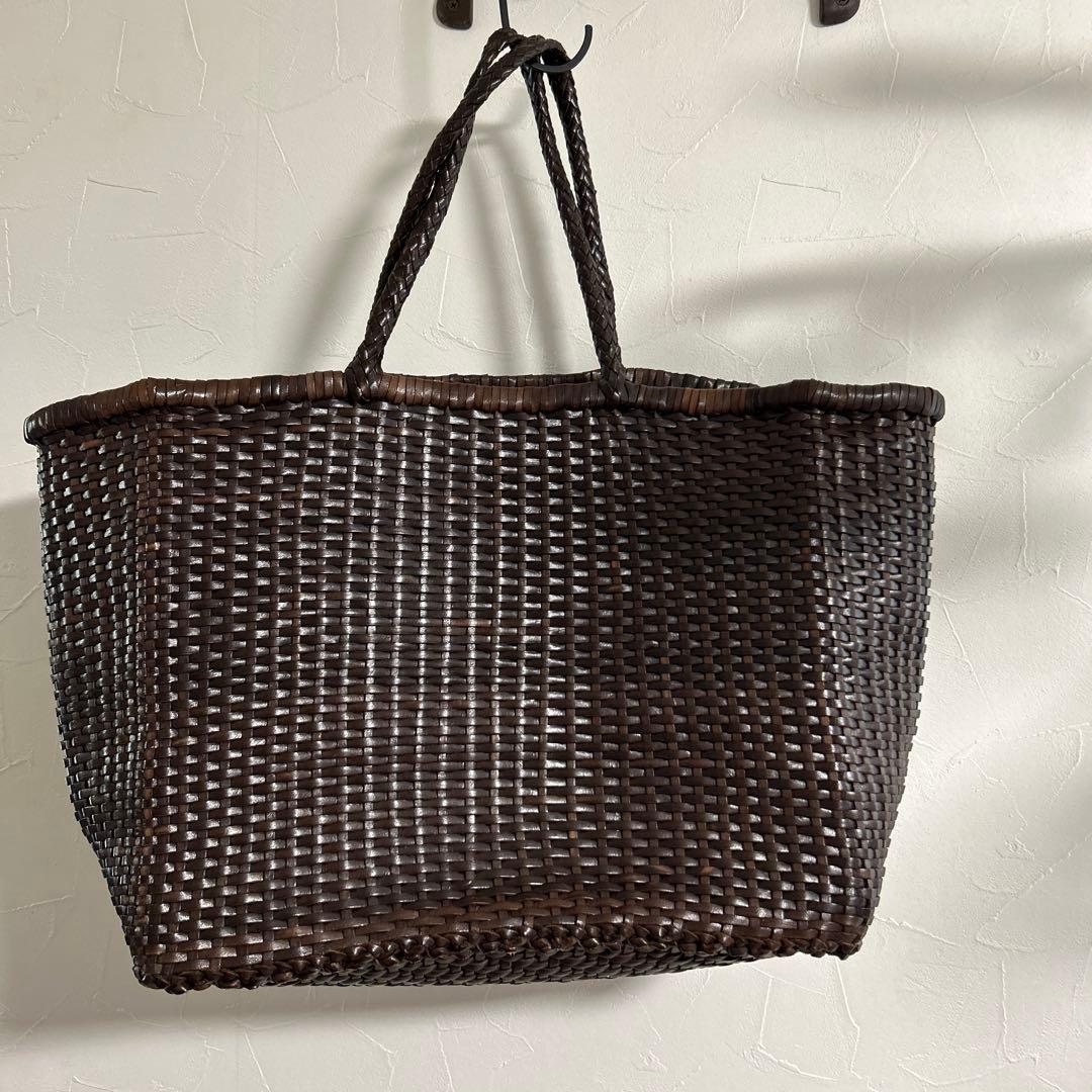 すきほこ★ドラゴン　天然素材 ダークブラウン かごバッグ