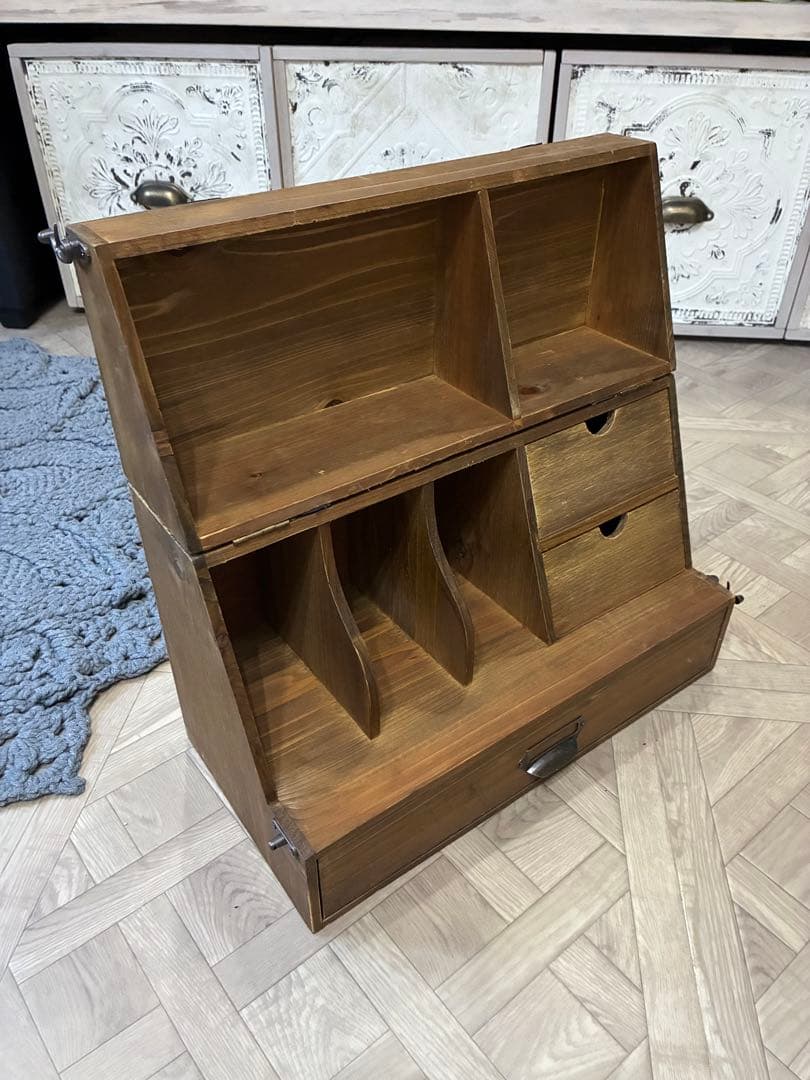 はな　salut!　サリュ　木製ヴィンテージ風収納ボックス　2点セット