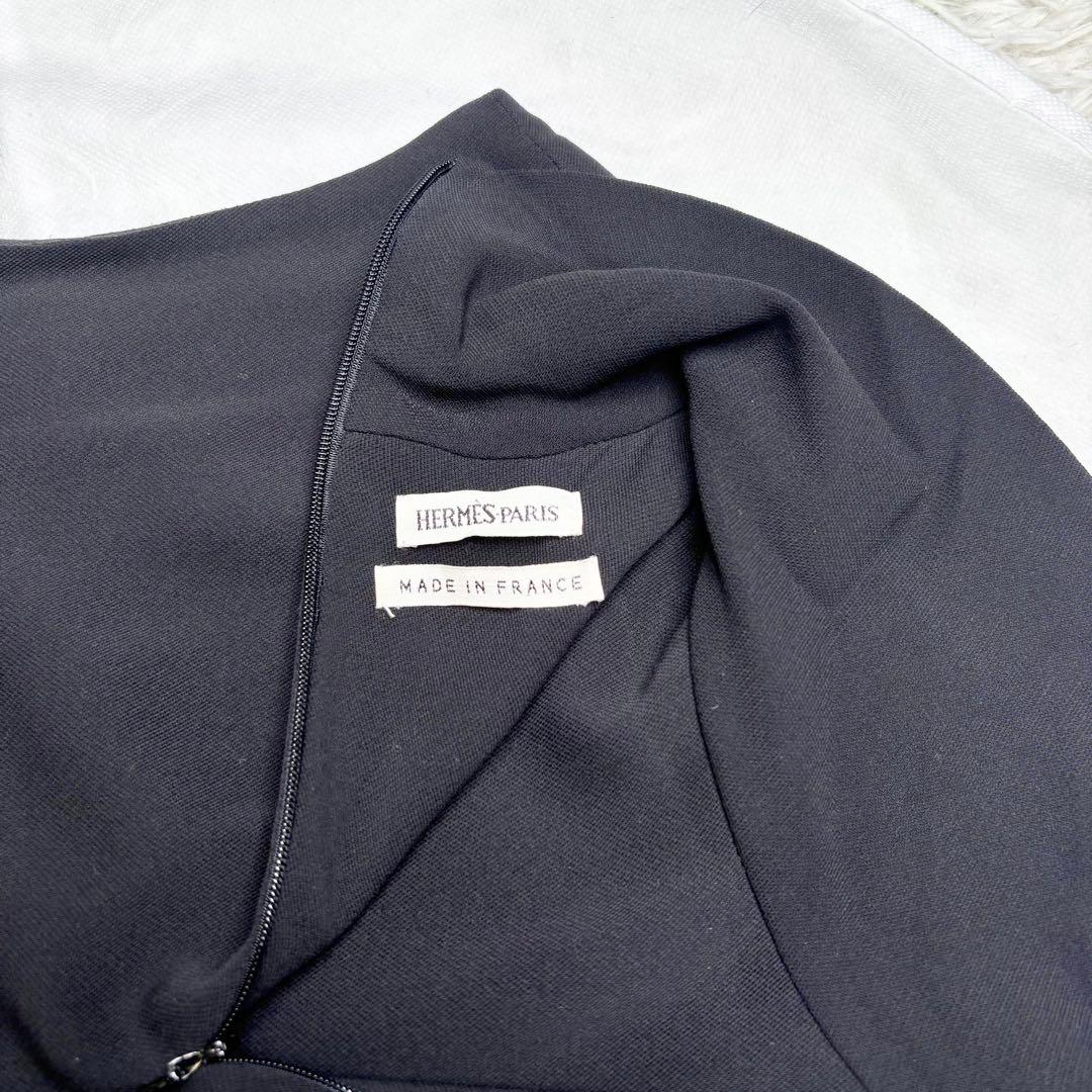 エルメス マルジェラ期 シルク100% ロングハイネックワンピース ノースリーブ