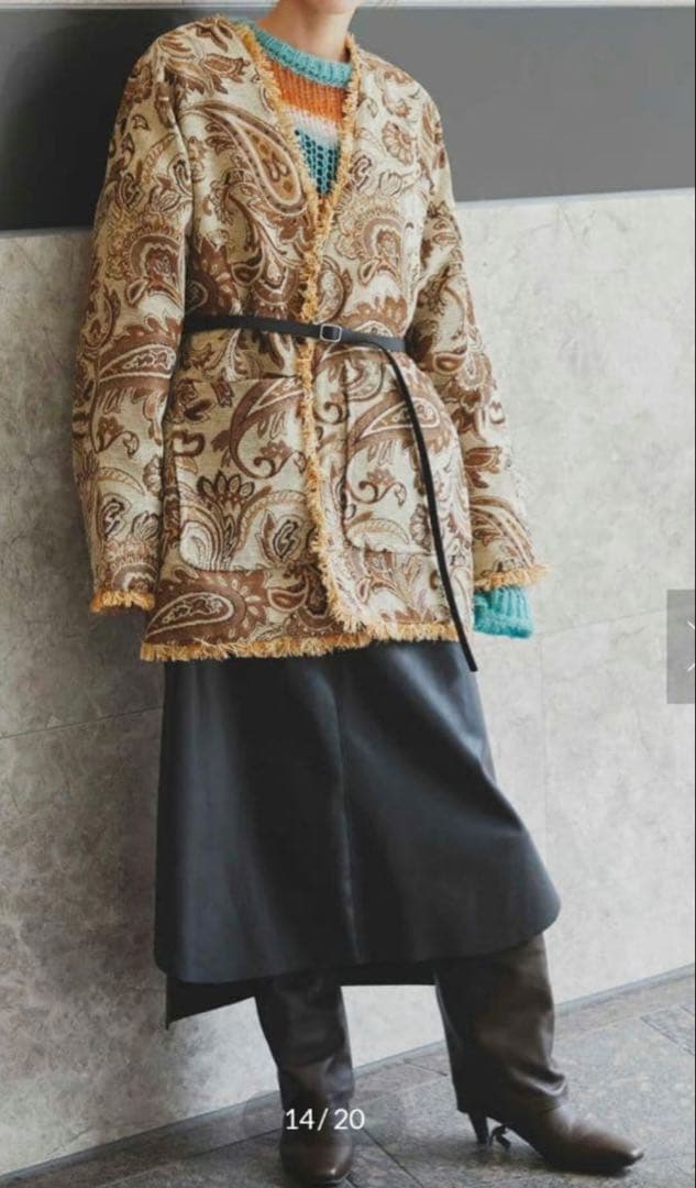 お値下げ⭐︎美品⭐︎ジャガードハーフコート　ローズバッドROSE BUD シニヨン